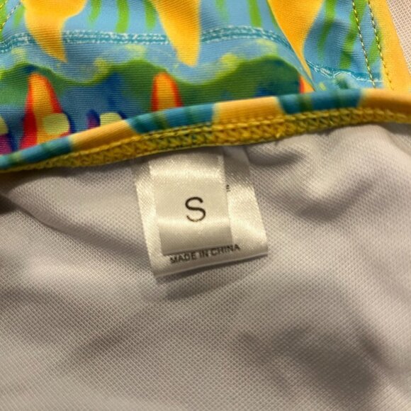 Vibrant Multicolored Small Bikini Crisscross Adjustable Strap Top - Picture 5 of 5